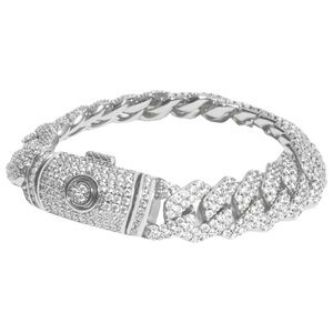 CERNUCCI • 14mm Iced Prong Link Cuban Bracelet